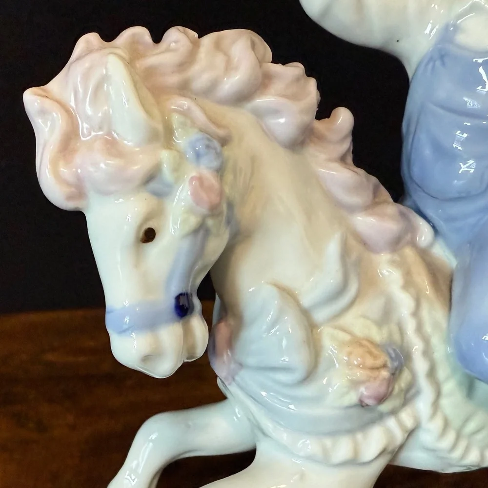 1991 MEICO PAUL SEBASTIAN Girl Riding Rocking Horse Figurine